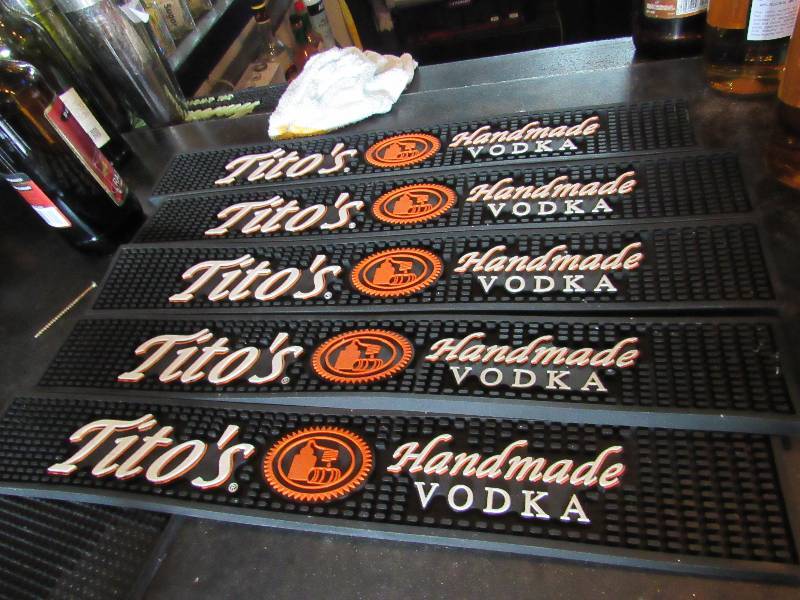 lot 1685 image: Lot Of (5) Titos Vodka Bar Mats