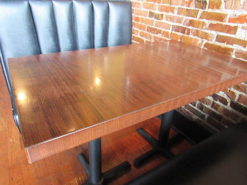lot 1704 image: 48X28 Solid Wood Butcher Block Style Top Table