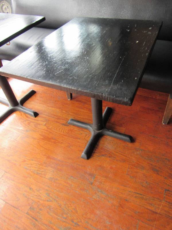 lot 1707 image: 30X24 Solid Wood Black Painted Top Table(Thinner Top)