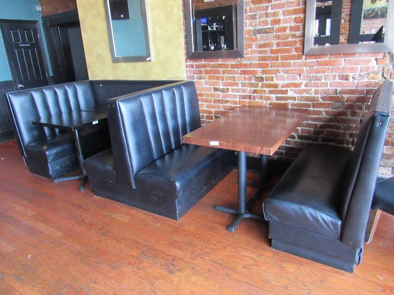 lot 1717 image: Lot Of 3 Matching 48 Booth Seats