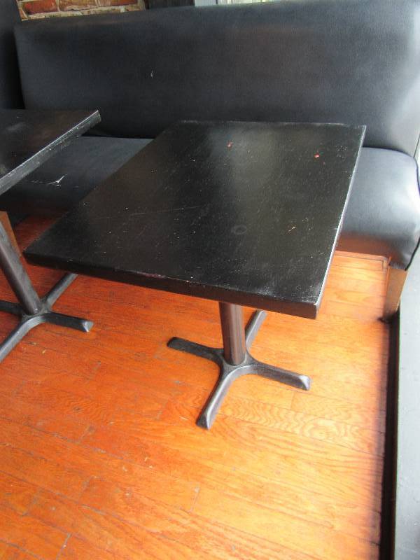 lot 1712 image: 30X24 Solid Wood Black Painted Top Table