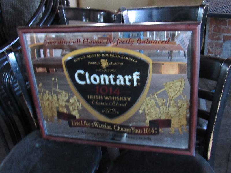 lot 1827 image: Clontarf 1014 Irish Whiskey Bar Mirror