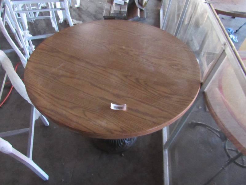 lot 1867 image: Pair Of 36 Round Composite Laminated Wood Top Table