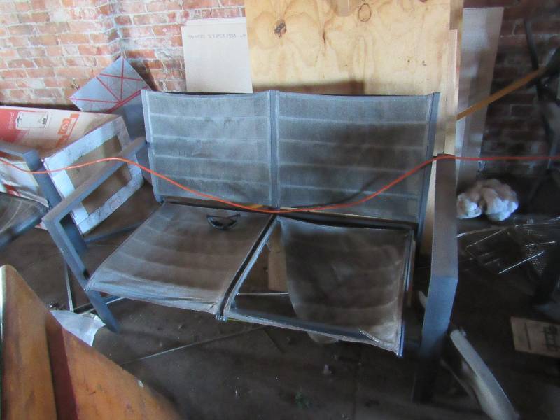 lot 1868 image: Lot Of Matching Aluminum Frame Patio Furniture