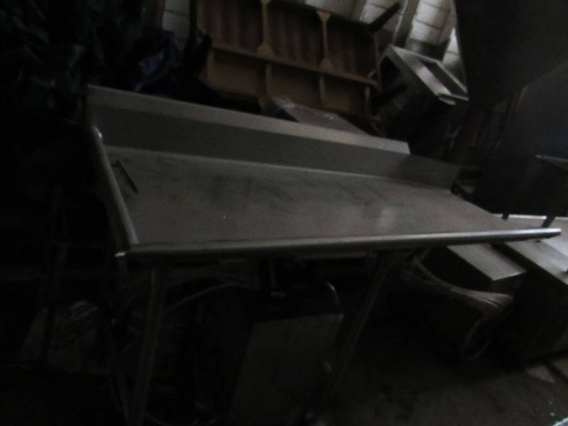 lot 573 image: 72 Stainless Clean Side Table On Legs