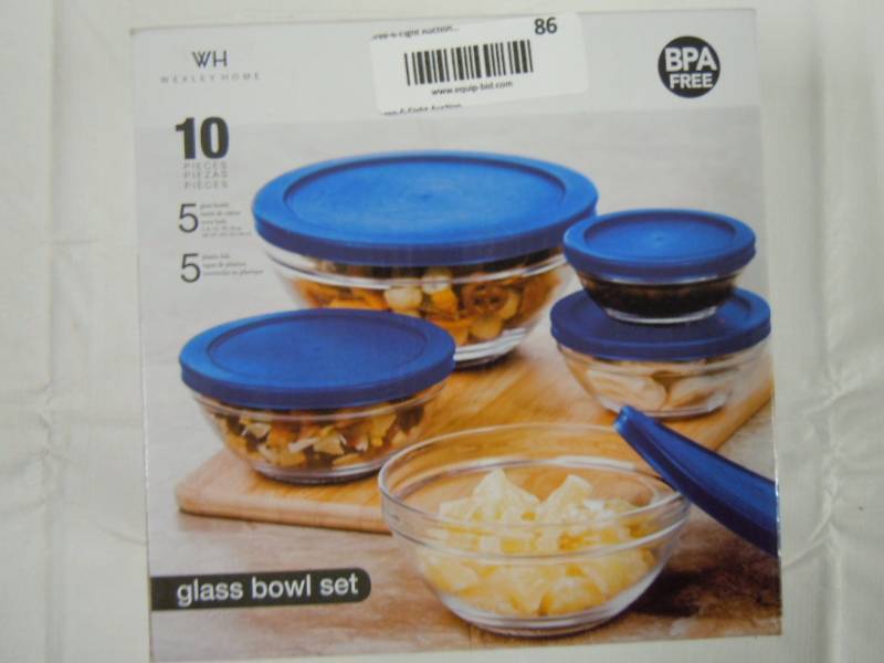 lot 86 image: 10pc Glass Bowl Set