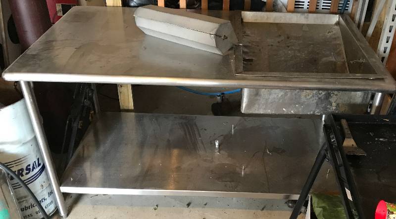 lot 2155 image: Stainless Commercial Donut Glazing Table