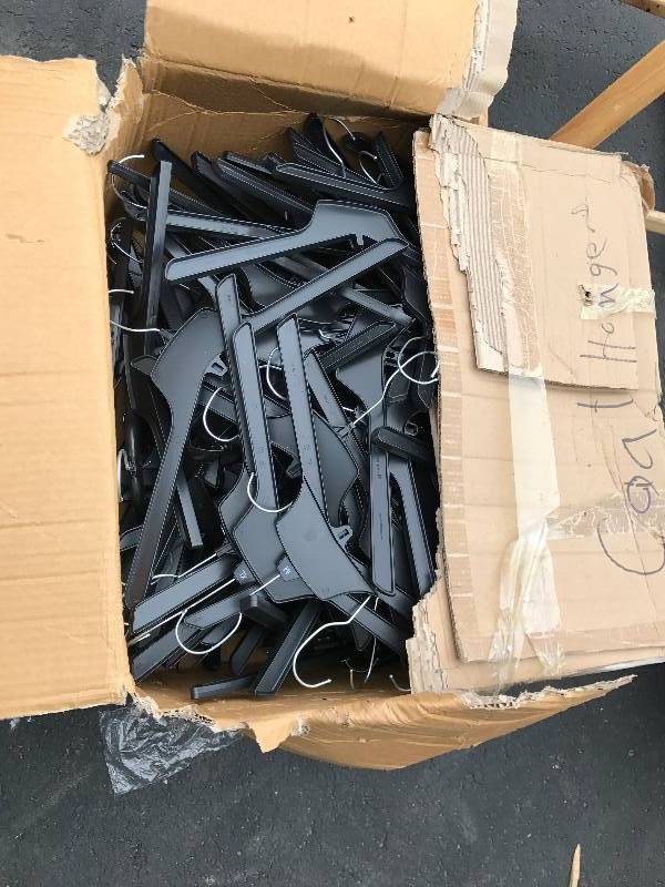 lot 2176 image: Big Box of Black Hangers
