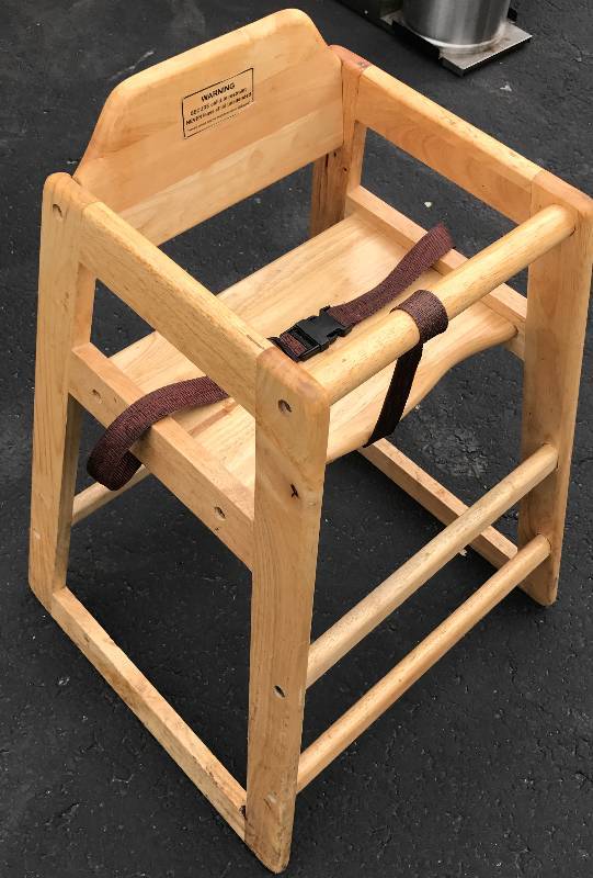 lot 2168 image: 3 Nice Commercial Wooden Kids High Chair