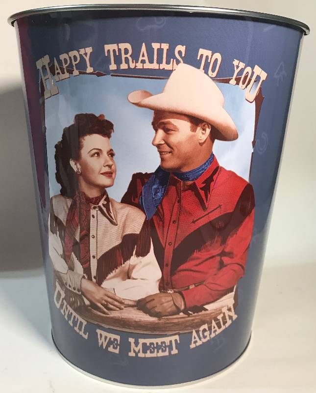 lot 2247 image: Metal Trash Can - Roy Rogers Themed - Happy Trails To You