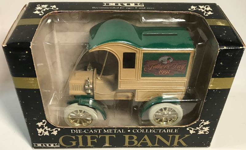 lot 2253 image: 1990 Series Fathers Day Ertl Die-Cast Metal Bank - Add to your Collection of Banks