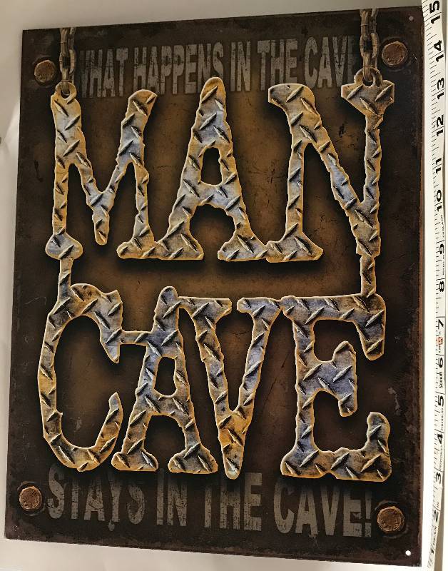 lot 2263 image: Big Tin Sign - Man Cave - Check It Out