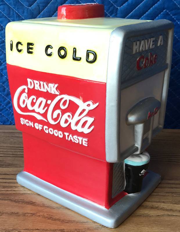 lot 2311 image: Drink Coca-Cola Dispenser Cookie Jar - Have a Coke