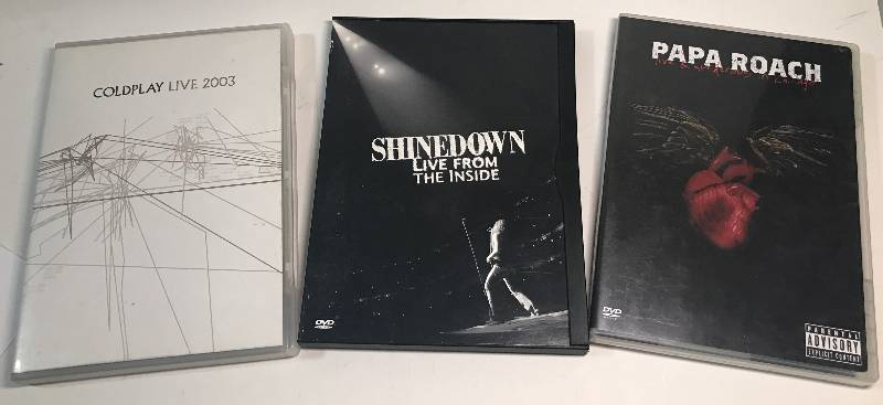 lot 2151 image: 3 Music DVD Lot - ColdPlay Live 2003, Shinedown Live & Papa Roach