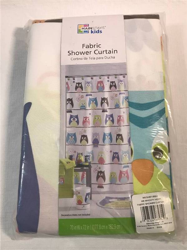 lot 2217 image: NEW Fabric Shower Curtain - OWLS