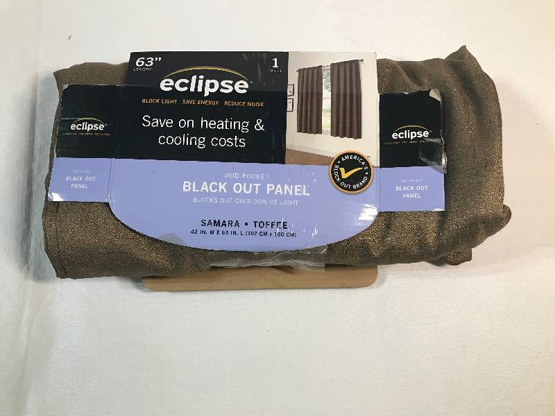 lot 2220 image: 63 Eclipse Black Out Curtain Panel - Samara - Toffee