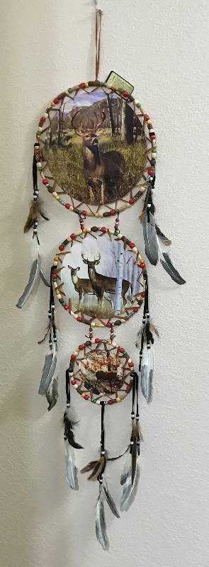 lot 2274 image: Dream Catcher 3 Tiered Deer Themed 11 overall height 46