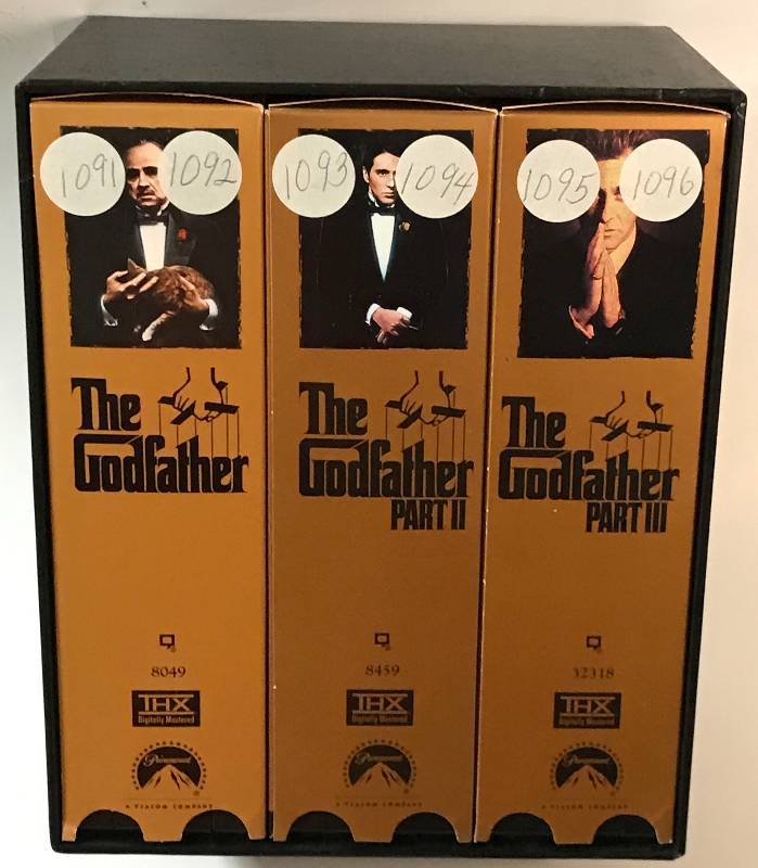 lot 2281 image: The Godfather Part 1, 2 & 3 Collector Series VHS movies in BOX SET