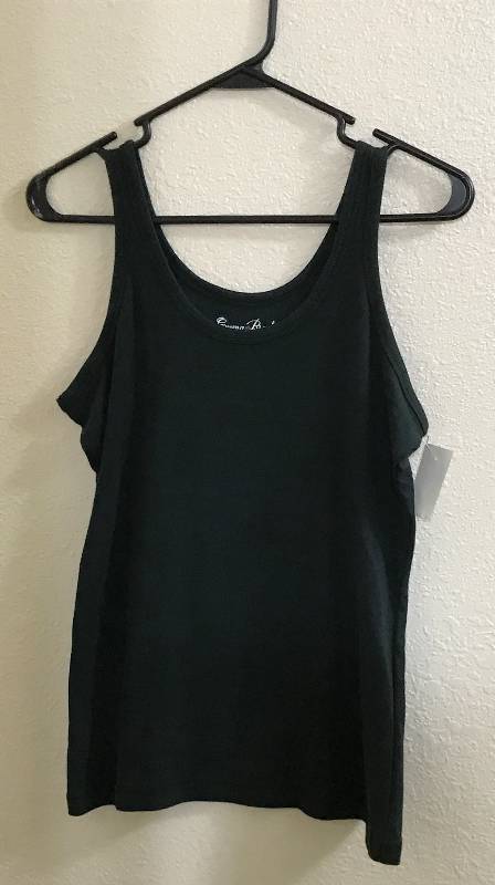 lot 2292 image: Ladies Tank Top - dark green Emma Brooke size small NEW WITH TAG