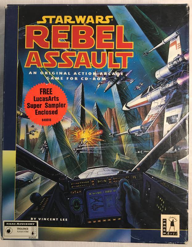 lot 9024 image: STAR WARS REBEL ASSAULT - Original Action Arcade Game for CD-ROM - IN BOX - PLUS EXTRAS