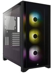 lot 67111 image: Corsair iCUE 4000X RGB Mid-Tower ATX PC Case - Black