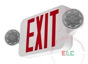 lot 67122 image: Compact Red LED Exit Light Combo  High Output  Adjustable Heads