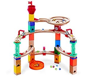 lot 67135 image: Hape Castle Escape - Quadrilla Wooden Marble Run Blocks - STEM Learning 4, 101 piece