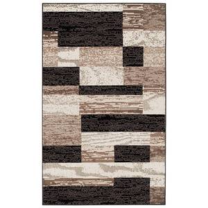 lot 67144 image: Superior Mid-Century Modern Geometric Patchwork Indoor Area Rug 2 x 3 Chocolate