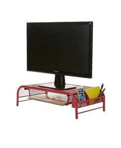 lot 67154 image: Mind Reader Metal Mesh Monitor Stand And Desk Organizer With Drawer