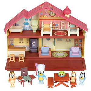 lot 67166 image: Bluey Heeler Family Home & Outdoor Bbq Set Playset Includes Bluey Bingo Mum (Chilli) & Dad (Bandit)