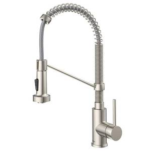 lot 67170 image: Kraus Bolden Single Handle 18-Inch Commercial Kitchen Faucet with Dual Function Pull-Down Sprayhead