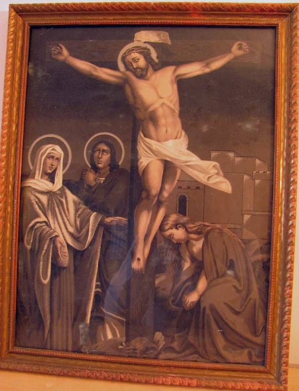 lot 6272 image: Framed Picture of Jesus on the Cross - 14 x 18 Very nice