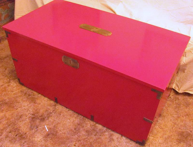 lot 6321 image: Red Blanket Box - Would Look Great at the Foot of Your Bed