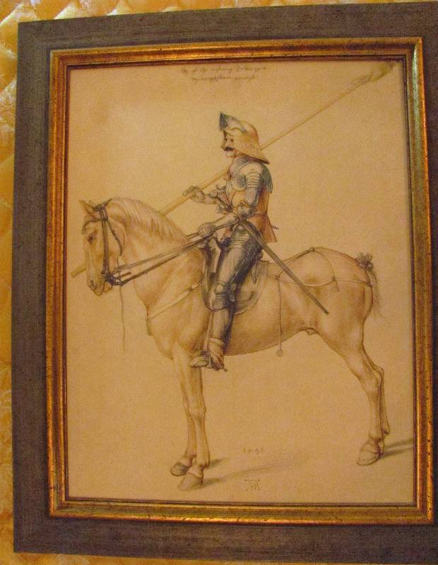 lot 6398 image: Framed Picture - Man on a Horse