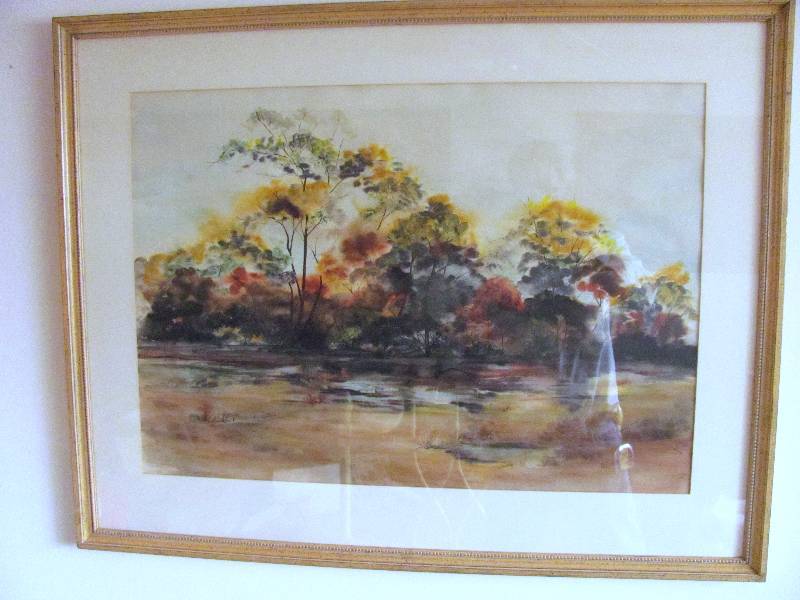 lot 6403 image: Framed Water Color Picture (36 x 28 frame)