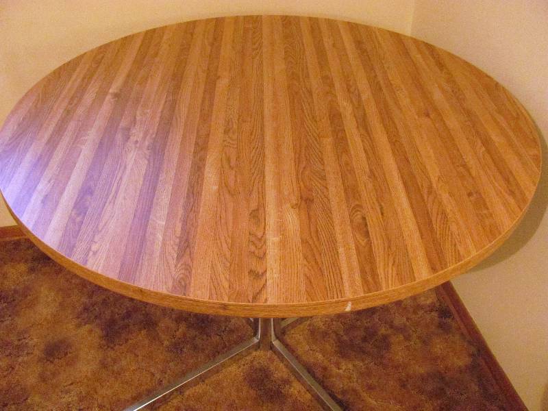 lot 6412 image: 42 Round Table - This Would Make a Great Card Table