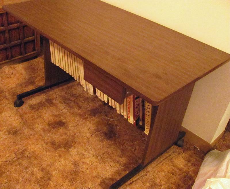 lot 7035 image: Rolling Table  Desk 46.5 - Works Great for a Sewing or Computer Table