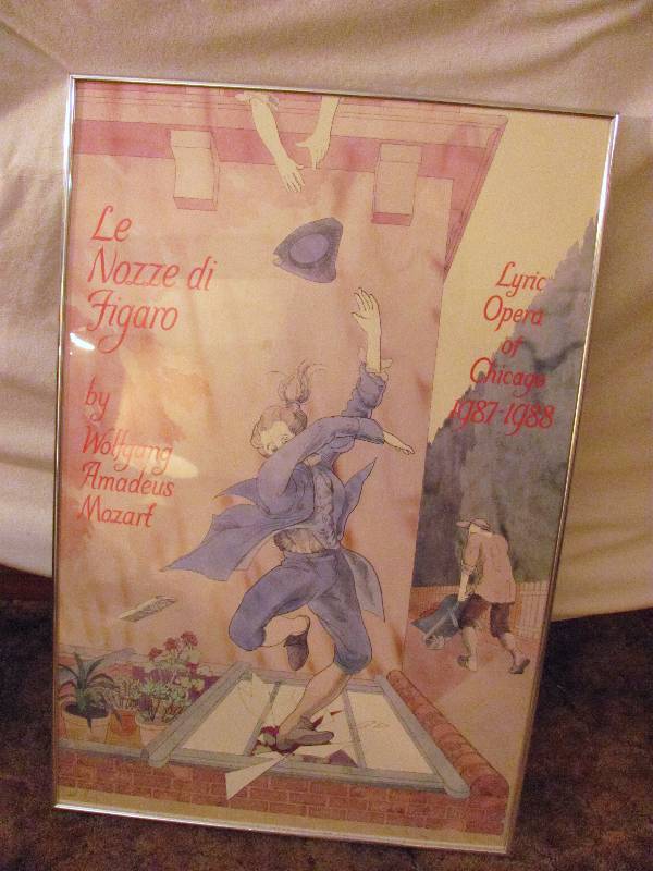 lot 7051 image: Framed Poster - Lyric Opera of Chicago 1987-1988 - Le Nozze Di Figaro