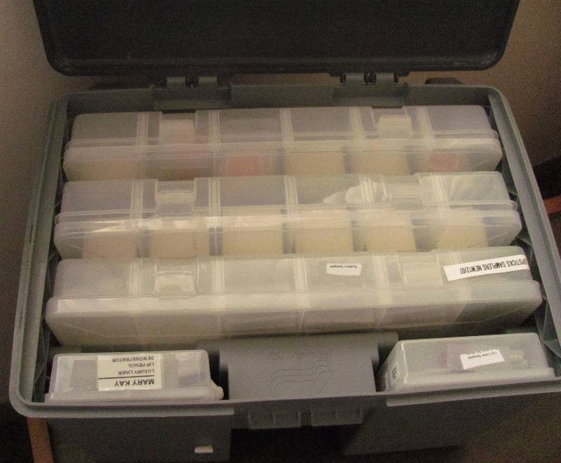 lot 7102 image: Plano Plastic Storage Container  Fishing Tackle Box with internal organizing comparments