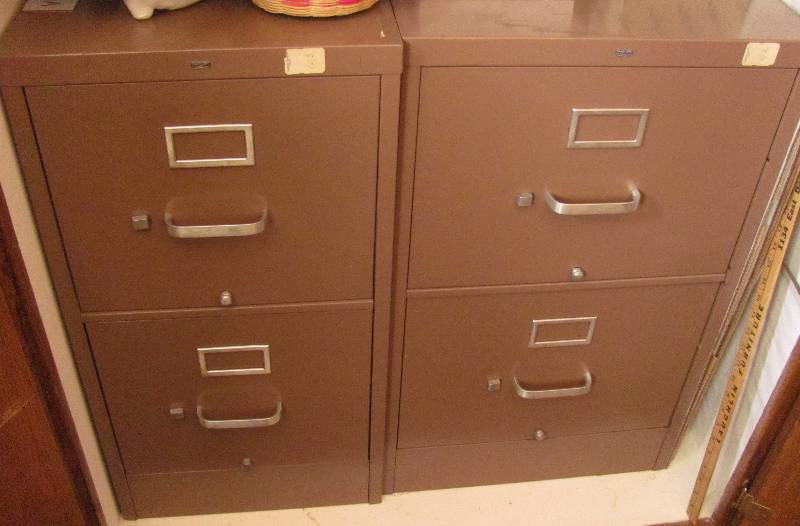lot 7105 image: Filing cabinets 2 each 1 letter size, one legal size