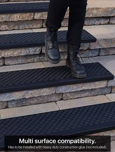 lot 55567 image: retails for 81.79 FINEHOUS Rubber Stair Treads Non-Slip Outdoor 42��x10�� (5-Pack) �� Anti-Slip Step Mat with Nosing