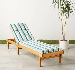 lot 55583 image: retails for 121.99 Amazon Basics Outdoor Patio Lounger Cushion 72.5 x 21 x 3 Inches, Pink Green Stripe