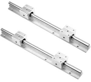 lot 55607 image: XIAOSHI 2X Linear Rail Shaft Guide SBR12-600mm  4X SBR12UU Square Type Carriage Linear Bearing Slide Block for CNC Machine kit,3D-Printr and DIY Project