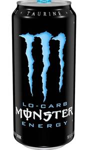 lot 55615 image: retails for 72.99 Monster Energy, Lo-Carb, 16 Fl Oz, pack of 24