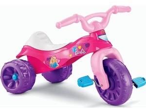 lot 55645 image: Fisher-Price Barbie Tough Trike, toddler ride-on toy tricycle with storage compartment, Pink