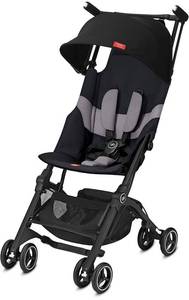 lot 55672 image: gb Pockit All-Terrain, Ultra Compact Lightweight Travel Stroller with Canopy and Reclining Seat in Velvet Black
