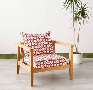 lot 55706 image: Amazon Basics Deep Seat Outdoor Patio Seat and Back Cushion Set 25 x 25 x 5 inches and 28 x 22 x 5 Inches, Red Orange Geo