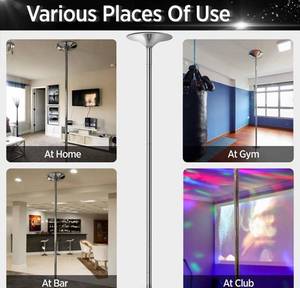 lot 55715 image: retail 119.99 Yaheetech Professional Stripper Pole Spinning Static Dancing Pole Portable Removable 45mm Dance Pole Kit for Exercise Club Party Pub Home wTools