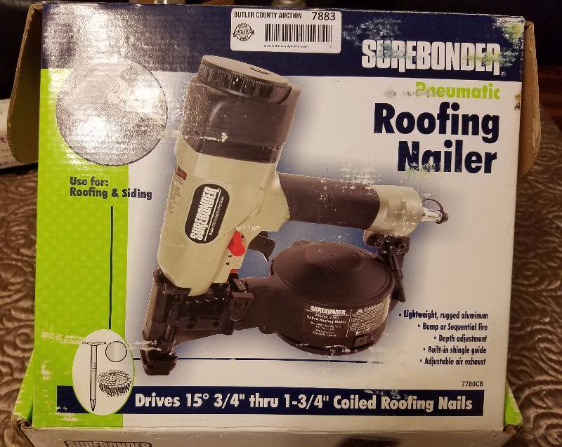 lot 7883 image: Pneumatic ROOFING NAILER Superbonder - for roofing and siding - With Box 7780CB