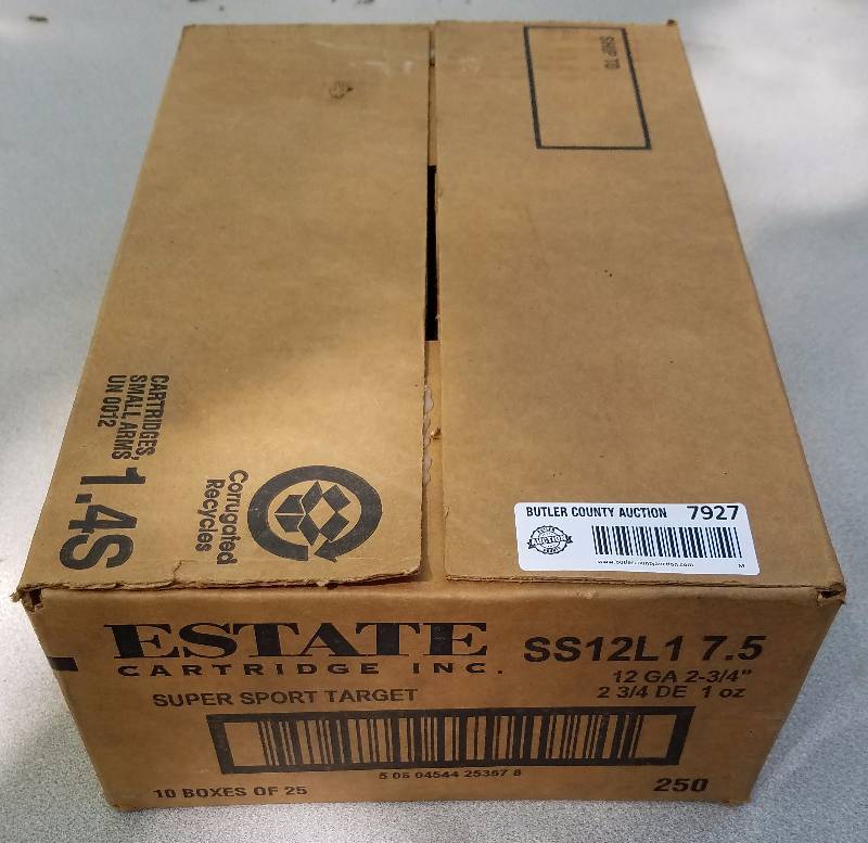 lot 7927 image: Estate Super Sport Target Shotshells SS12L1, 12 Gauge, 2-34, 1 oz, 1180 fps, #7.5 Lead Shot, 250 Rdcase